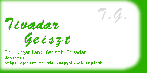 tivadar geiszt business card